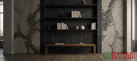 pittura con effetto marmorizzato